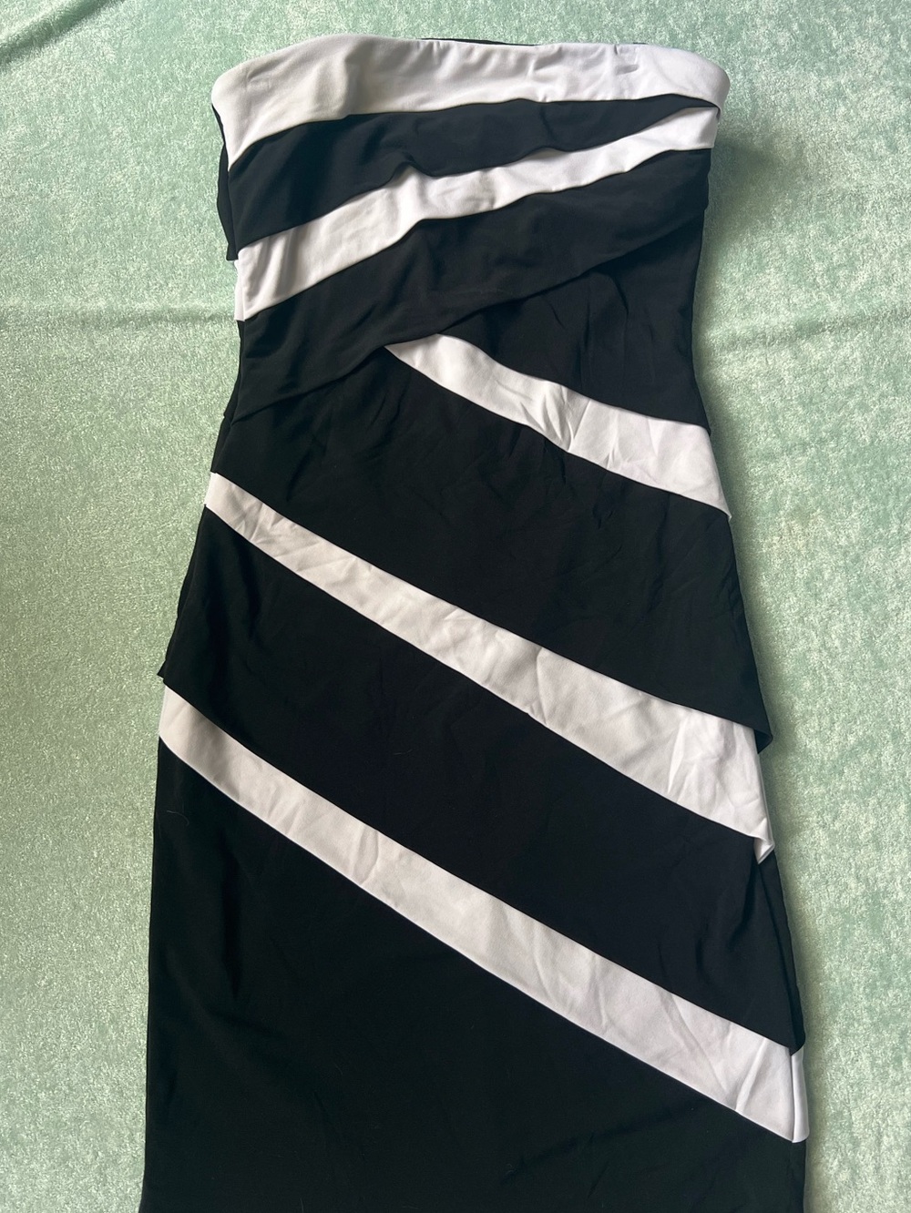 White House Black Market "Instantly Slimming" Colorblock Strapless Dress 4 XS